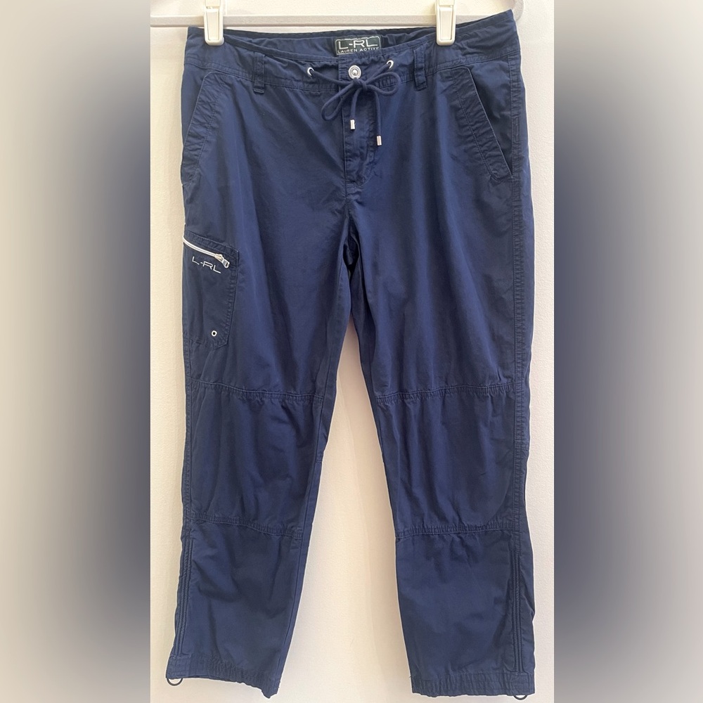 L-RL Lauren Active Ralph Lauren Cropped Pants Size 2 Navy Blue
